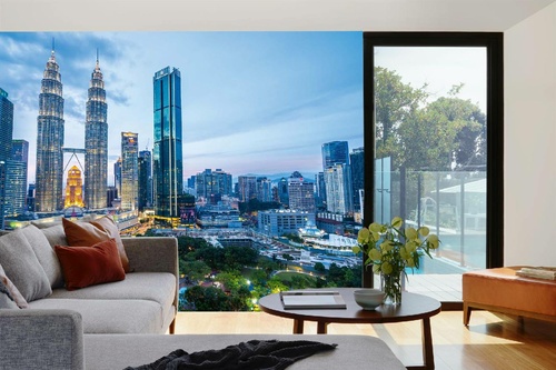 Vlies Fototapete - Kuala Lumpur Panorama 375 x 250 cm